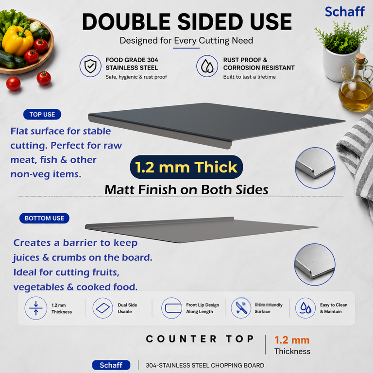 Schaff chopping board — two usable sides
